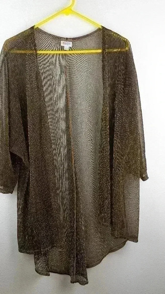 LuLaRoe Gold Metallic Lindsey top - Picture 1 of 8